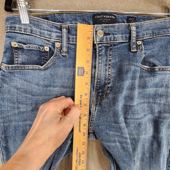 Lucky Brand 221 Straight Leg Jeans sz‎ 33x32(32x30) Mens Light Blue Stretch Zip - Picture 5 of 11
